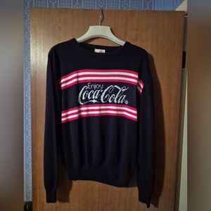 Unisex Coca-Cola Black Pullover with Red & White Logo Detail